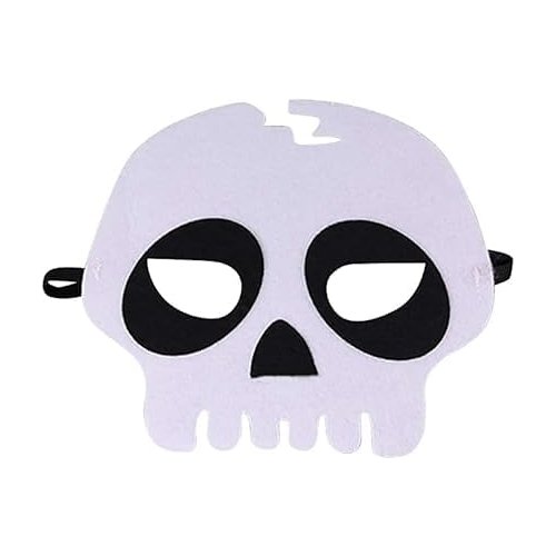 1Pc White Skeleton Pumpkin Eye Mask Halloween Scary Face Mask, Comfortable Breathable Felt Cartoon Halloween Costumes Accessions Fun Halloween Party Face Mask，Dressing Up and Costumes