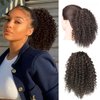 DUTIKA Drawstring Ponytail Extension Curly Hair Extensions, Synthetic Pony Tails Extensions Human Hair Feeling, Kinky Curly Ponytail Afro Puff Drawstring Ponytail for Black Women（10inch,4#）