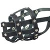 Real Leather Dog Basket Muzzle #104 Black - Amstaff (Circumference 11.8", Snout Length 3")
