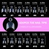 AddFavor 600pcs Toe Nail Tips Soft Gel x Nail Tips Toenails Clear Fake Nails Square Half Cover Acrylic False Toes Nails for Toe Nails Extension, Press on Toenails Making