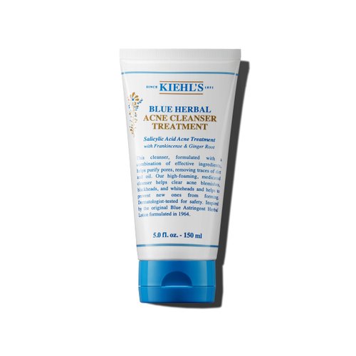 Kiehl's Blue Herbal Acne Cleanser Treatment with Salicylic Acid, Foaming Face Wash for Oily & Acne-prone Skin, Helps Clear Blackheads & Whiteheads, Removes Oil, Paraben-free, Fragrance-free - 5 fl oz