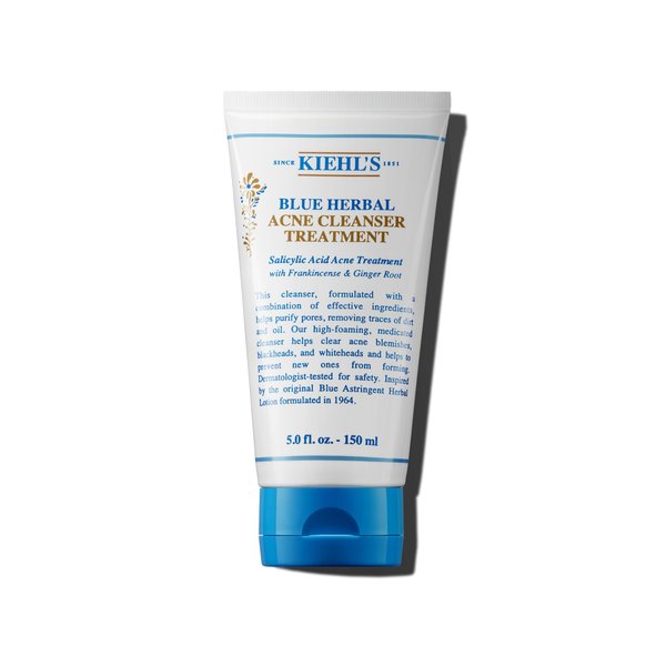 Kiehl's Blue Herbal Acne Cleanser Treatment with Salicylic Acid, Foaming Face Wash for Oily & Acne-prone Skin, Helps Clear Blackheads & Whiteheads, Removes Oil, Paraben-free, Fragrance-free - 5 fl oz