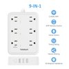 Smart Power Strip, TESSAN WiFi Flat Plug Strip with 3 Smart Outlets and 3 USB Ports, 6 Feet Extension Cord, Wall Mountable Surge Protector, Compatible with Alexa and Google Home, White