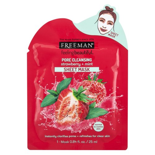 Freeman Facial Strawberry+Mint Pore Cleansing Sheet Mask (6 Pieces)