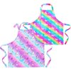 PASHOP 2 Pack Kids Apron Rainbow Unicorn Aprons With Pockets for Girls Boys Toddler Apron for Painting Cooking Baking