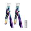 Acrylic Nail Clippers with Sizer Magnets 2pcs, Inartato Fake Nail Tips Cutters for Nail Tips Professional Manicure Tools Acrylic Nail Art Supplies (Rainbow)