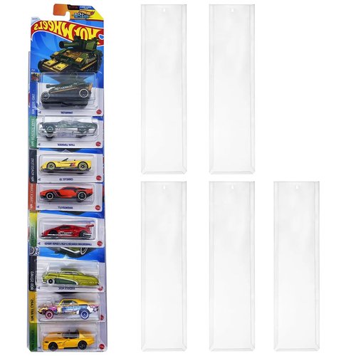 5 Pack Display Case Compatible with Hot-Wheels Match-Box Packaged Cars, Wall Display Case for Packaged Cars, Toy Car Storage Case Organizer Display Shelf Rack
