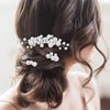 Geosar Wedding Hair Accessories, Hair Clip Set of 9 including Pearl Hair Comb and Pearl Hair Pins for Brides, Bridesmaids, Women (Elegant Style, Silver)