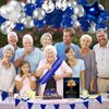 Happy Retirement Party Decorations Blue Retirement Party Decorations for Men Happy Retirement Banner Hanging Swirls Foil Balloon Cake Toppers Retired Sash for Blue and Silver Retirement Decorations