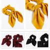 Scrunchies Hair Ties Silk Satin Scrunchy - Cute Bow Bunny Ear Hair Elastic Ponytail Holder Bobbles Soft Elegant Elastic Hair Bands with Tail Ribbon