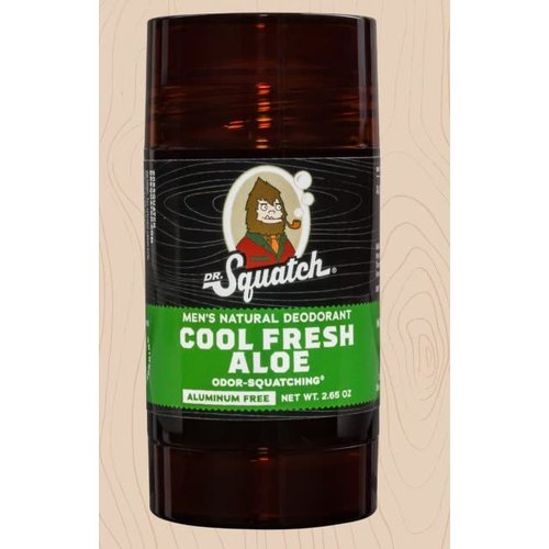 Dr. Squatch Natural Deodorant for Men – Odor-Squatching Men's Deodorant Aluminum Free - Cool Fresh Aloe 2.65 oz (1 Pack)
