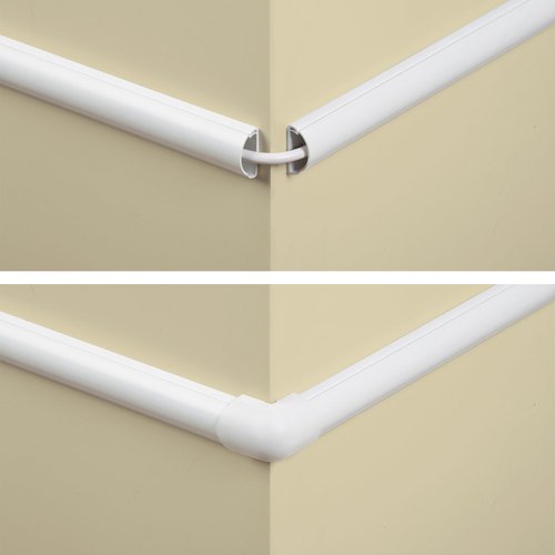 D-Line Medium Cable Raceway Accessory Pack, Join 1.18in x 0.59in Cord Cover Lengths, 10 Accessories Included, Hide Cords Around a Variety of Angles - White