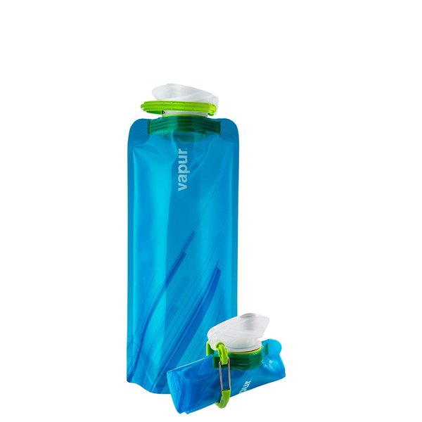 Vapur Flexible, Collapsible Wide Mouth Anti-Bottle with Detachable Carabiner, 34 Ounce, Water, Pack of 2