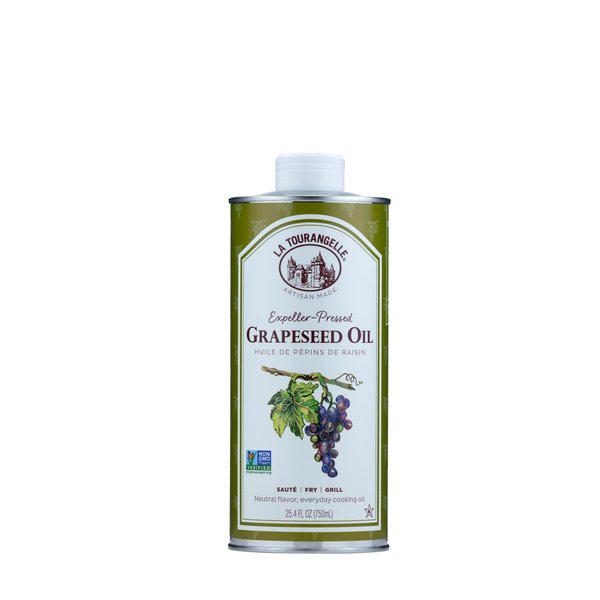 La Tourangelle, Expeller-Pressed Grapeseed Oil, High Heat Neutral Cooking Oil, Cast Iron Seasoning, Also Great for Skin, Hair, and DIY Beauty Recipes, 25.4 fl oz