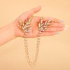 Kilshye Leaf Bride Wedding Hair Clips Gold Crystal Fairy Hair Barrettes Rhinestone Bridal Hair Accessories for Women and Girls