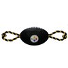 Pets First NFL Pittsburgh Steelers Football Dog Toy, Tough Quality Nylon Materials, Strong Pull Ropes, Inner Squeaker, NFL Team Color
