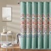 Lush Decor Boho Chic Shower Curtain, 72" x 72", Seafoam & Red