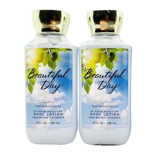 Bath and Body Works Super Smooth Body Lotion Sets Gift For Women 8 Oz -2 Pack (Beautiful Day)