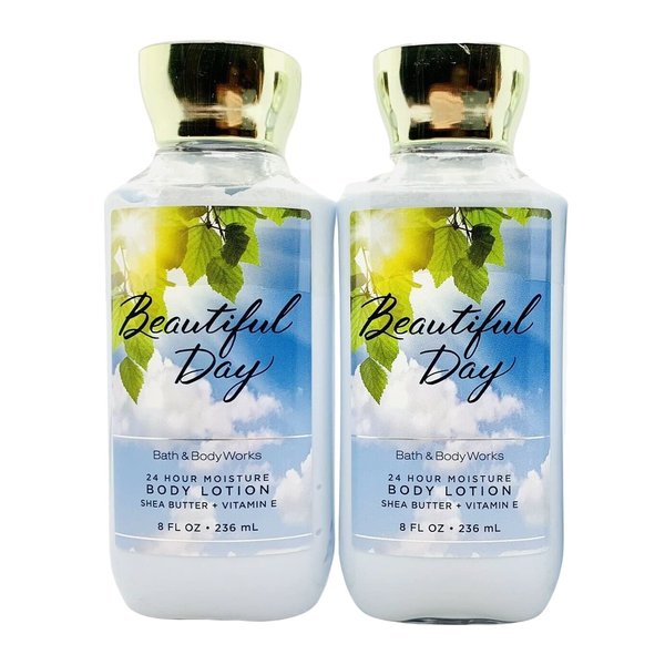 Bath and Body Works Super Smooth Body Lotion Sets Gift For Women 8 Oz -2 Pack (Beautiful Day)
