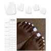 Kalolary White Gel Toenail Strips, White Toenail Stickers Pedicure Strips Long Lasting Salon Quality Nail Wraps with Nail File & Wood Stick(UV/LED Lamp Required）