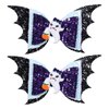 Glitter Halloween Hair Bow 4in Purple Ghost Costume Hair Clips Barrette Alligator Hairpins for Girls Toddler Teens Kids Halloween Dress Outfit Decor Accessories Trick or Treat Gift