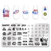 WOKOTO 6Pcs Fourth of July Nail Stamping Plates for Nail Art Stamping Plates Independence Day Nail Plates for Women Nail Art Design Stamp Plates American Flag Nail Stamp Plates Nail Templates