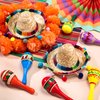 Honoson Wooden Fiesta Maracas Mini Sombrero Top Hat for Kids Festival Mexican Party Decorations (Fresh Style, 18 Pcs)