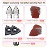 Sankuai 206pcs Oscillating Tool Detail Sanding Pads Kit, 2pcs Triangle Sanding Pads, 2pcs Finger Sanding Pads, 2pcs C-Clip Adapters, 200pcs 40mm 80mm Multitool Sandingpaper for Wood Plaster Sanding