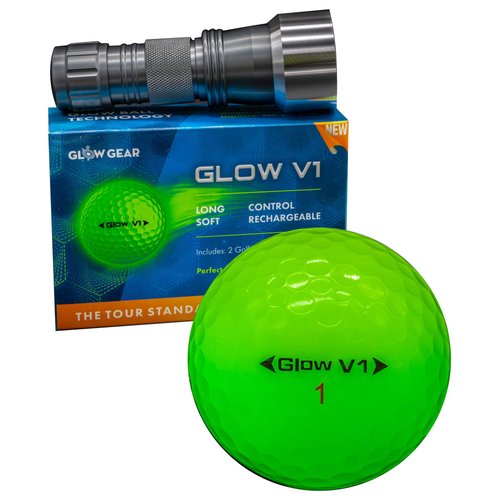 GlowV1 Night Golf Balls (12-Pack) - Best Hitting Ultra Bright Glow Golf Ball - Compression Core and Urethane Skin
