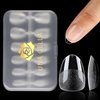 UNA GELLA Extra Short Almond Nail Tips 12 Sizes Short Almond Gel x Nail Tips 120Pcs Soft Gel Nail Tips Clear Full Cover Nail Tips Acrylic False Nails Press On Nails for Nail Extension DIY Salon