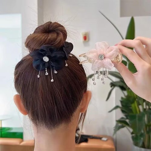 2 Pcs Hair Clips for Children No Slip Duck Bill Bow for Teens Shiny Rhinestone Hairpin Flower Hair Accessories for Kids -2PCS-#17