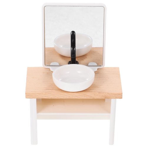 ibasenice Dollhouse Bathroom Sink with Cabinets 1:12 Miniature Bathroom Sink Models Dollhouse Wash Sink for Doll House