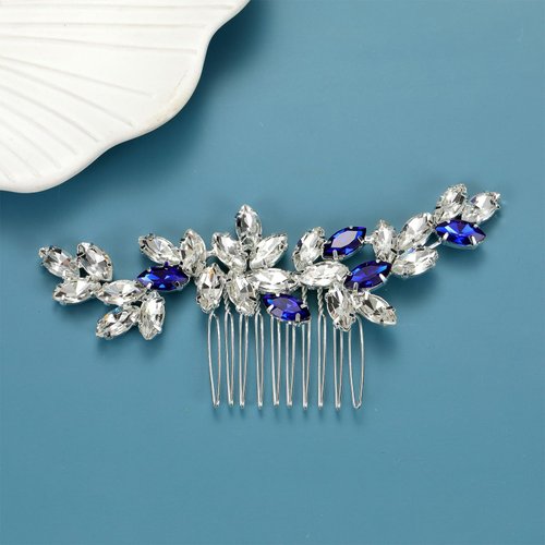 Bridal Wedding Crystal Hair Comb, Handmade Rhinestone Hair Clips Bridal Headpiece Sparkly Crystal Hair Pin Side Combs Hair Accessorie for Women Girls