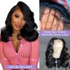 13x4 Body Wave HD Lace Front Wigs Human Hair 180% Density Glueless Bob Wigs Human Hair Pre Plucked Short Bob Wigs for Black Women Frontal Wig Human Hair Natural Black Color (14 inch, Bob Wig)