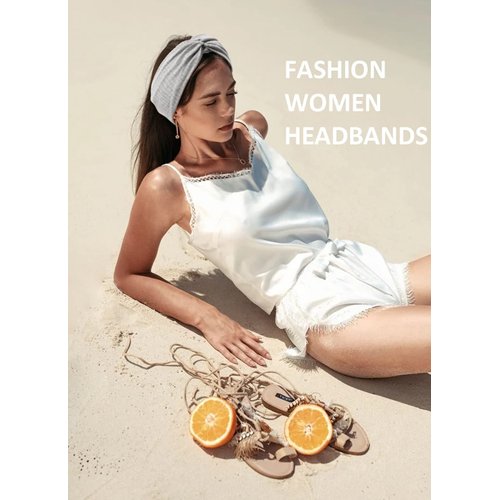 Turban Headbands for Women Boho Wide Twist Head Bands for Short Hair Non Slip Thick Head Band Headwraps, Solid Color