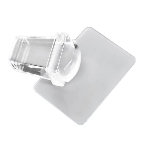 yueton Clear Jelly Soft Silicone Rectangular Nail Art Stamping Stamper with Scraper Image Plate Manicure Tools DIY Polish Kit