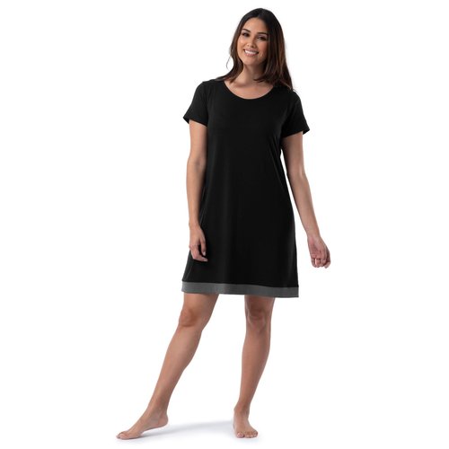 Fruit of the Loom Women's Plus Size Super Soft and Breathable Sleep Shirt, Black, 3X