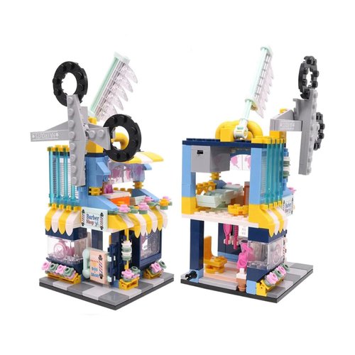 General Jim's Barber Shop Fun and Detailed 273 Piece City Modular Building Blocks Brick Playset or Model or Decoration Comes with Light Kit Fun for Teens and Adults