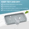 Kitchen Sink Soap Sponge Tray Self Draining Premium Silicone Soap Holder for Bathroom Caddy Organizer for Dish Soap Bottle,Soap Dispenser