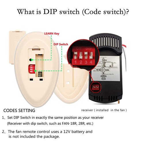 Ceiling Fan Remote Control Kit Replacement for Harbor Breeze Hunter Allen+Roth Kichler - FAN-35T KUJCE9603 L3HFAN35T1