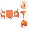 Kisangel 5pcs Dollhouse Table and Chairs Miniature Doll Furniture Ornaments Mini Table Chairs Set for Mini House Accessories