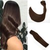 20" Hair Extensions Clip in Real Human Hair Clip on Remy Hair Extensions 120g Medium Brown 120g 7pcsThickened Double Weft Full Head Soft Silky Straight Human Hair Extensions Clip in for Women #4