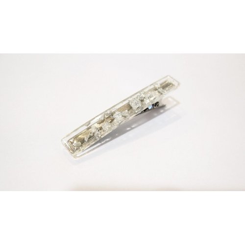 Generic Small 2 inch super slim clear silver speckled alligator hair clip fine thin hair
