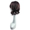 Natural Wavy 14" Middle Part Hair Topper 10x13cm Mixed Hair Clip in French Style Wig Dark Reddish Brown