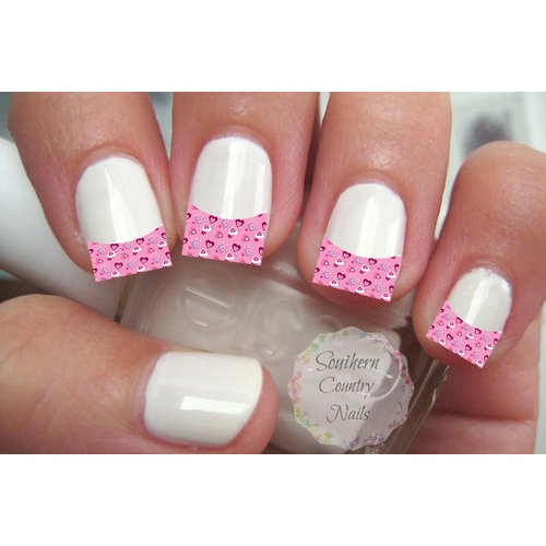 Valentine French Tip Nail Art Decals