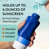 IMPRESA 2-Pack Refillable Sunscreen Applicator for Kids and Adults, Roll on Sunscreen Lotion Dispenser with Sponge Applicator, No Mess Application, Includes Extra Sponges, Easy Sunblock Coverage