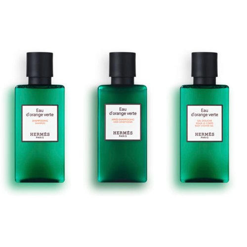 Hermes Eau d'Orange Verte Amenity Set Includes [1]Shower Gel [1]Shampoo and [1]Conditioner 80ml 2.7 ounces each