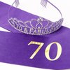 Casoty 70th Birthday Sash and Tiara for Women, 70th Birthday Decorations for Women, Purple 70th Birthday Sash and Tiara Set, 70th Birthday Gifts for Women