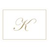 Caspari Gold Embossed Initials Boxed Note Cards in Letter K, 8 Cards & Envelopes
