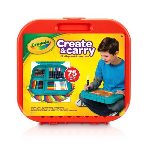 Crayola Create 'N Carry Art Set (75pcs), Art Supplies Kit, Drawing Set for Kids, Arts & Crafts Supplies, Holiday Gift for Kids, 5+